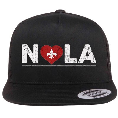 New Orleans Nola Strong Heart 2025 New Orleans Strong Flat Bill Trucker Hat