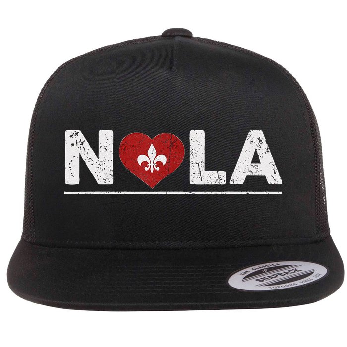 New Orleans Nola Strong Heart 2025 New Orleans Strong Flat Bill Trucker Hat
