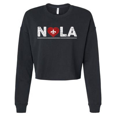 New Orleans Nola Strong Heart 2025 New Orleans Strong Cropped Pullover Crew