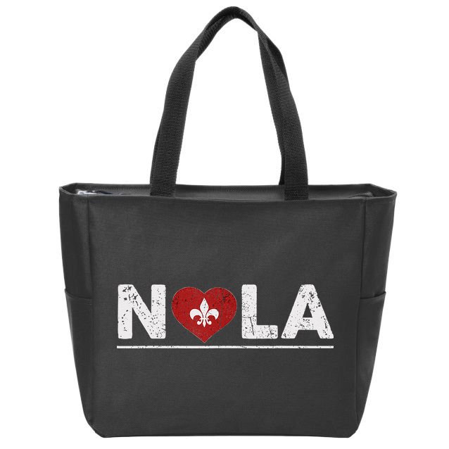 New Orleans Nola Strong Heart 2025 New Orleans Strong Zip Tote Bag