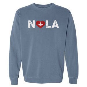 New Orleans Nola Strong Heart 2025 New Orleans Strong Garment-Dyed Sweatshirt