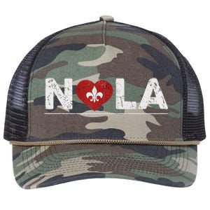 New Orleans Nola Strong Heart 2025 New Orleans Strong Retro Rope Trucker Hat Cap