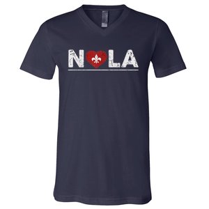 New Orleans Nola Strong Heart 2025 New Orleans Strong V-Neck T-Shirt