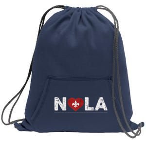 New Orleans Nola Strong Heart 2025 New Orleans Strong Sweatshirt Cinch Pack Bag