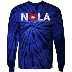 New Orleans Nola Strong Heart 2025 New Orleans Strong Tie-Dye Long Sleeve Shirt