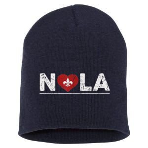 New Orleans Nola Strong Heart 2025 New Orleans Strong Short Acrylic Beanie