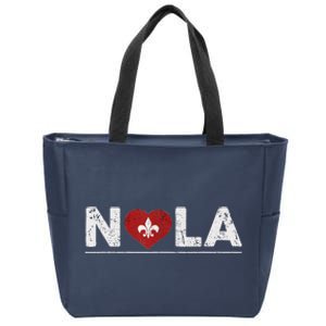 New Orleans Nola Strong Heart 2025 New Orleans Strong Zip Tote Bag