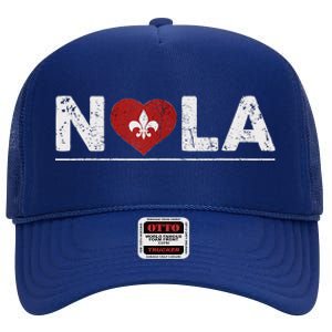 New Orleans Nola Strong Heart 2025 New Orleans Strong High Crown Mesh Back Trucker Hat