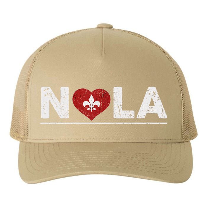 New Orleans Nola Strong Heart 2025 New Orleans Strong Yupoong Adult 5-Panel Trucker Hat