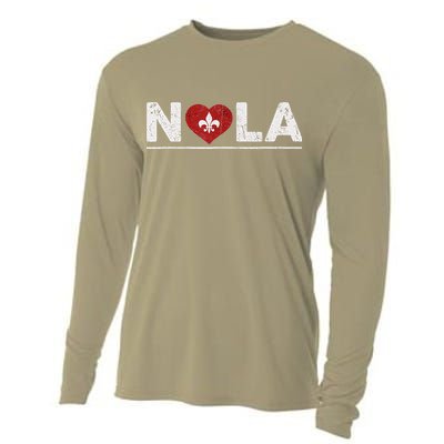 New Orleans Nola Strong Heart 2025 New Orleans Strong Cooling Performance Long Sleeve Crew