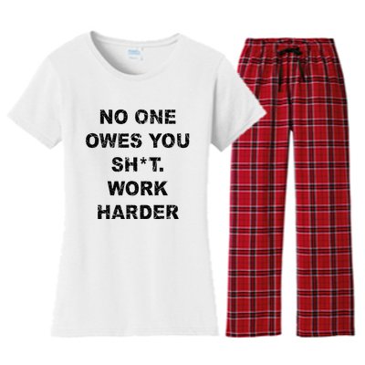 No One Owes You Work Harder Women's Flannel Pajama Set