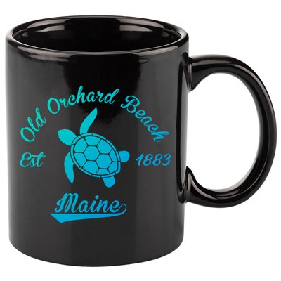 Nautical Old Orchard Beach Maine Sea Turtle Gift 11oz C Handle Ceramic Mug