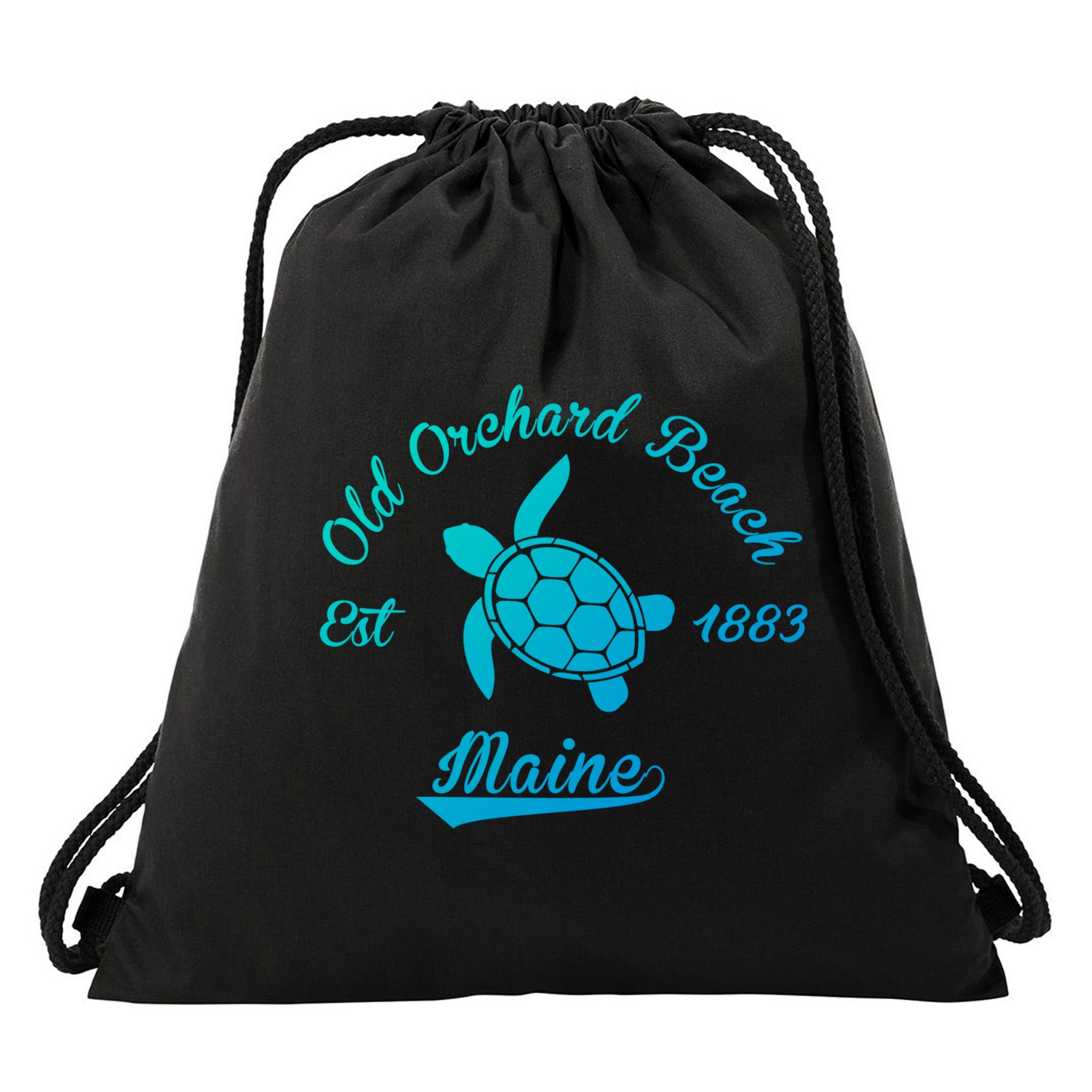 Nautical Old Orchard Beach Maine Sea Turtle Gift Drawstring Bag