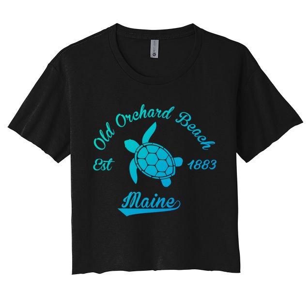 Nautical Old Orchard Beach Maine Sea Turtle Gift Crop Top