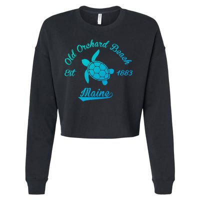 Nautical Old Orchard Beach Maine Sea Turtle Gift Cropped Pullover Crew