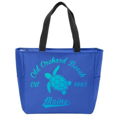Nautical Old Orchard Beach Maine Sea Turtle Gift Zip Tote Bag