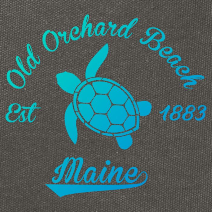 Nautical Old Orchard Beach Maine Sea Turtle Gift Cotton Canvas Backpack