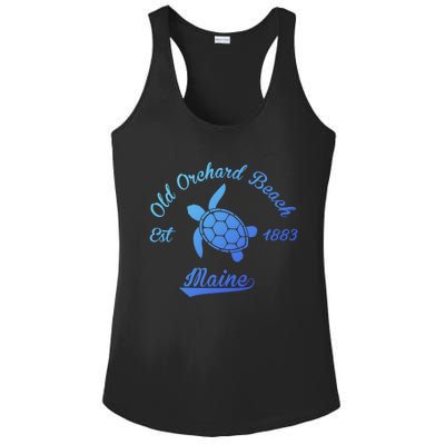 Nautical Old Orchard Beach Maine Sea Turtle Gift Ladies PosiCharge Competitor Racerback Tank