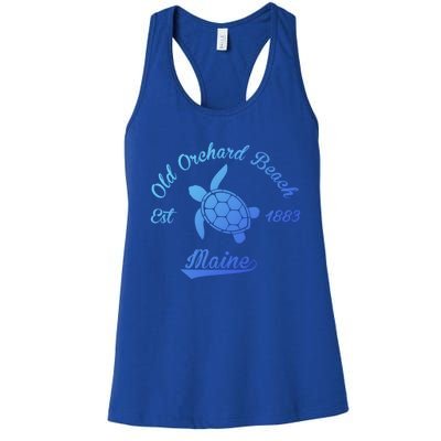 Nautical Old Orchard Beach Maine Sea Turtle Gift Women's Racerback Tank