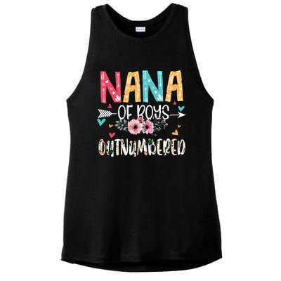 Nana Of Outnumbered Happy Mothers Day Proud Nana Gift Ladies PosiCharge Tri-Blend Wicking Tank