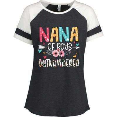 Nana Of Outnumbered Happy Mothers Day Proud Nana Gift Enza Ladies Jersey Colorblock Tee