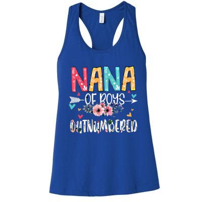 Nana Of Outnumbered Happy Mothers Day Proud Nana Gift Women's Racerback Tank