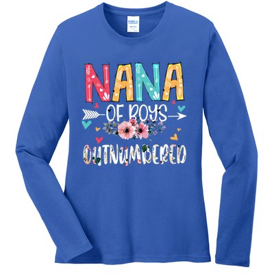 Nana Of Outnumbered Happy Mothers Day Proud Nana Gift Ladies Long Sleeve Shirt