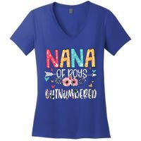 Nana Of Outnumbered Happy Mothers Day Proud Nana Gift Women's V-Neck T-Shirt