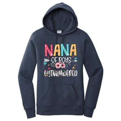 Nana Of Outnumbered Happy Mothers Day Proud Nana Gift Women's Pullover Hoodie