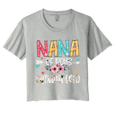 Nana Of Outnumbered Happy Mothers Day Proud Nana Gift Women's Crop Top Tee