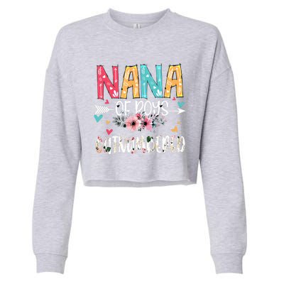 Nana Of Outnumbered Happy Mothers Day Proud Nana Gift Cropped Pullover Crew