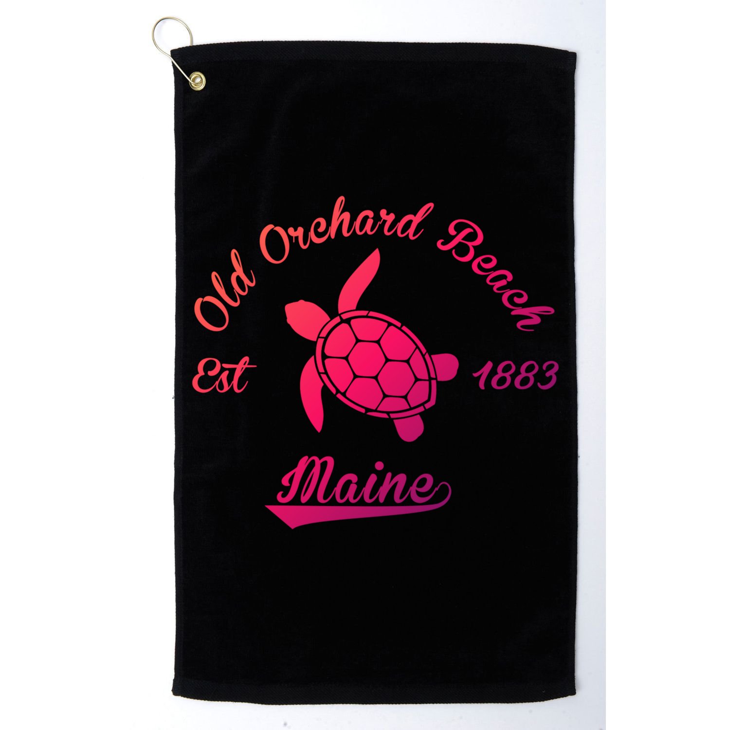 Nautical Old Orchard Beach Maine Sea Turtle Gift Golf Towel