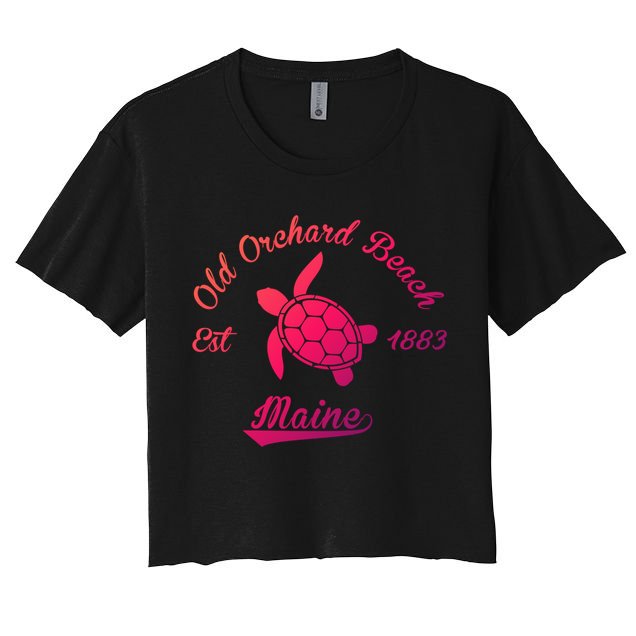 Nautical Old Orchard Beach Maine Sea Turtle Gift Crop Top