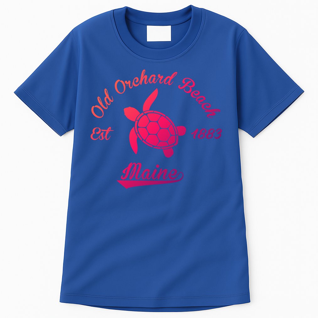 Nautical Old Orchard Beach Maine Sea Turtle Gift Tall T-Shirt