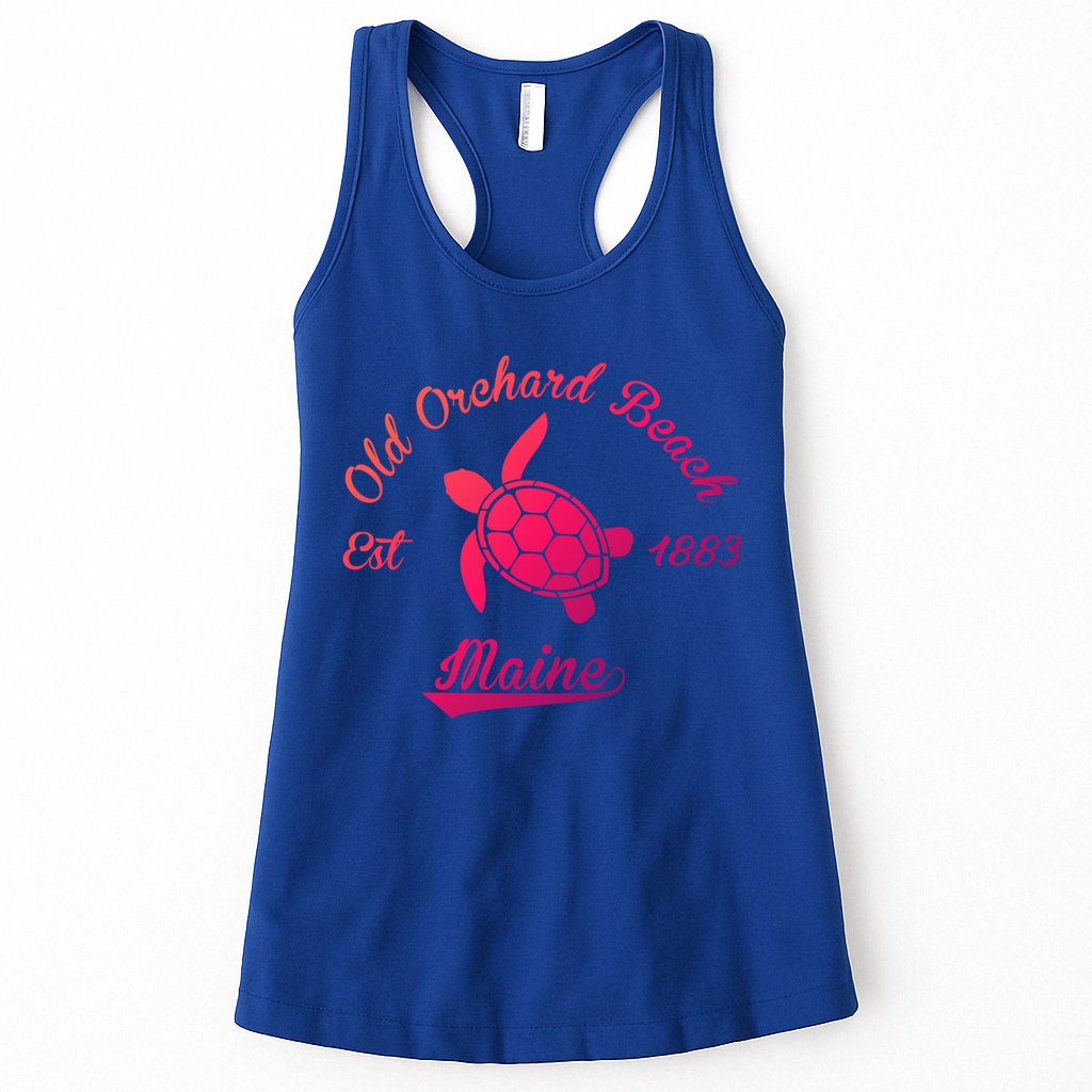 Nautical Old Orchard Beach Maine Sea Turtle Gift Womens Tank Top