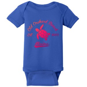 Nautical Old Orchard Beach Maine Sea Turtle Gift Baby Bodysuit