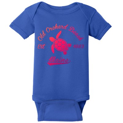 Nautical Old Orchard Beach Maine Sea Turtle Gift Baby Bodysuit