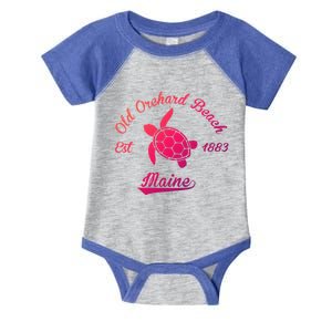 Nautical Old Orchard Beach Maine Sea Turtle Gift Infant Baby Jersey Bodysuit