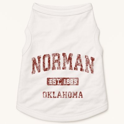 Norman Oklahoma Ok Vintage Athletic Sports Design Doggie Tank