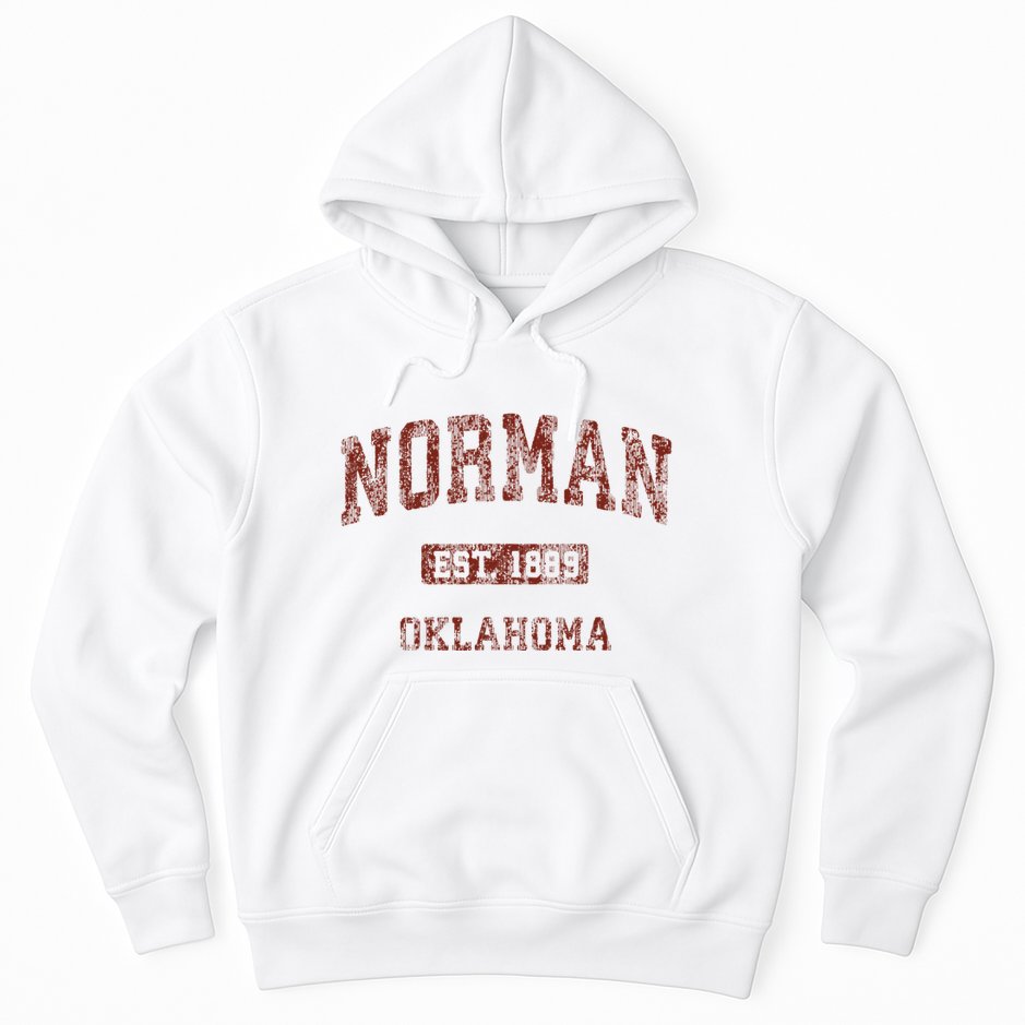 Norman Oklahoma Ok Vintage Athletic Sports Design Hoodie