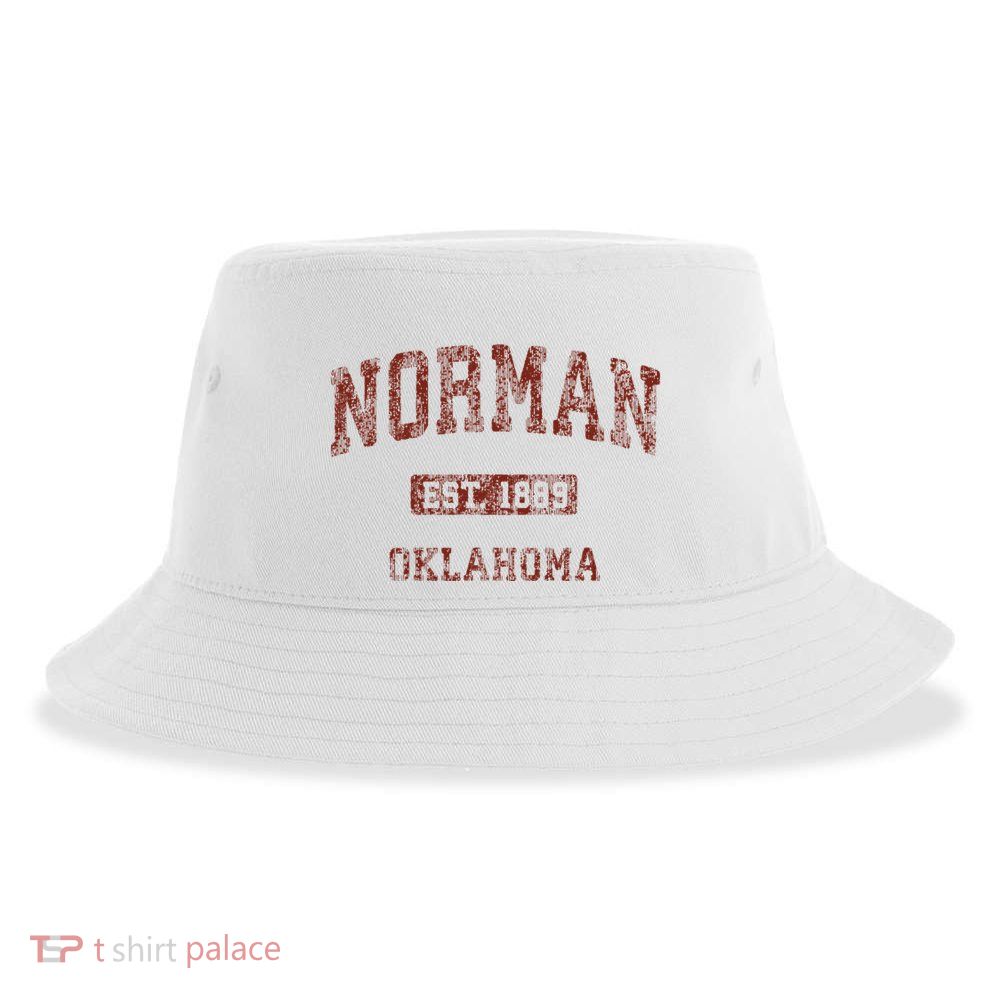 Norman Oklahoma Ok Vintage Athletic Sports Design Sustainable Bucket Hat