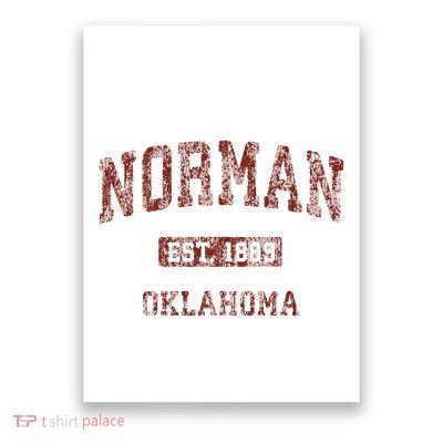 Norman Oklahoma Ok Vintage Athletic Sports Design Poster