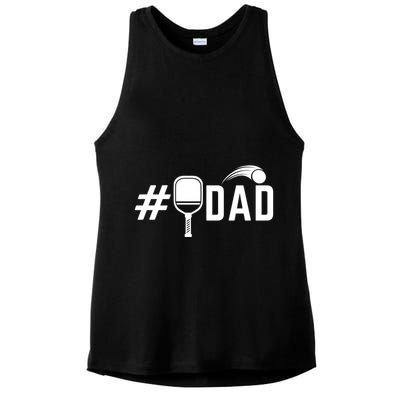 Number One Pickleball Dad Funny Fathers Day Pickleball Lover Gift Ladies PosiCharge Tri-Blend Wicking Tank