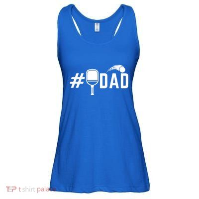 Number One Pickleball Dad Funny Fathers Day Pickleball Lover Gift Ladies Essential Flowy Tank