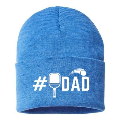 Number One Pickleball Dad Funny Fathers Day Pickleball Lover Gift Sustainable Knit Beanie