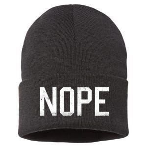 NOPE Funny Meme Sustainable Knit Beanie