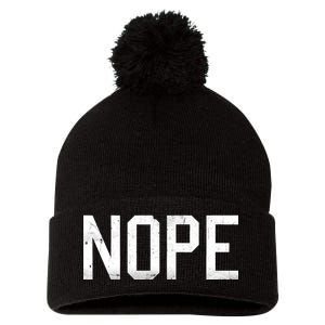 NOPE Funny Meme Pom Pom 12in Knit Beanie