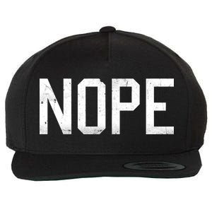 NOPE Funny Meme Wool Snapback Cap