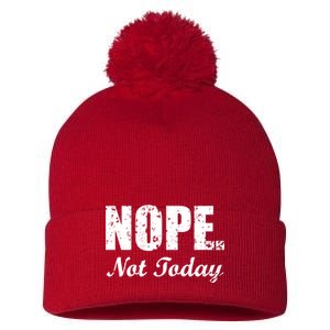 Nope Not Today Pom Pom 12in Knit Beanie