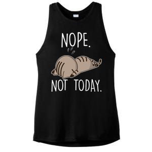 Nope Not Today Funny Lazy Cat Ladies PosiCharge Tri-Blend Wicking Tank